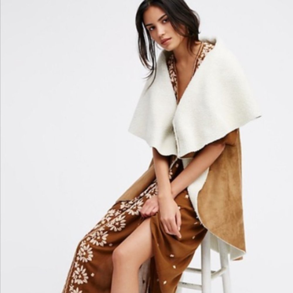 Free People Brown Sugar Vegan Suede Vest OS